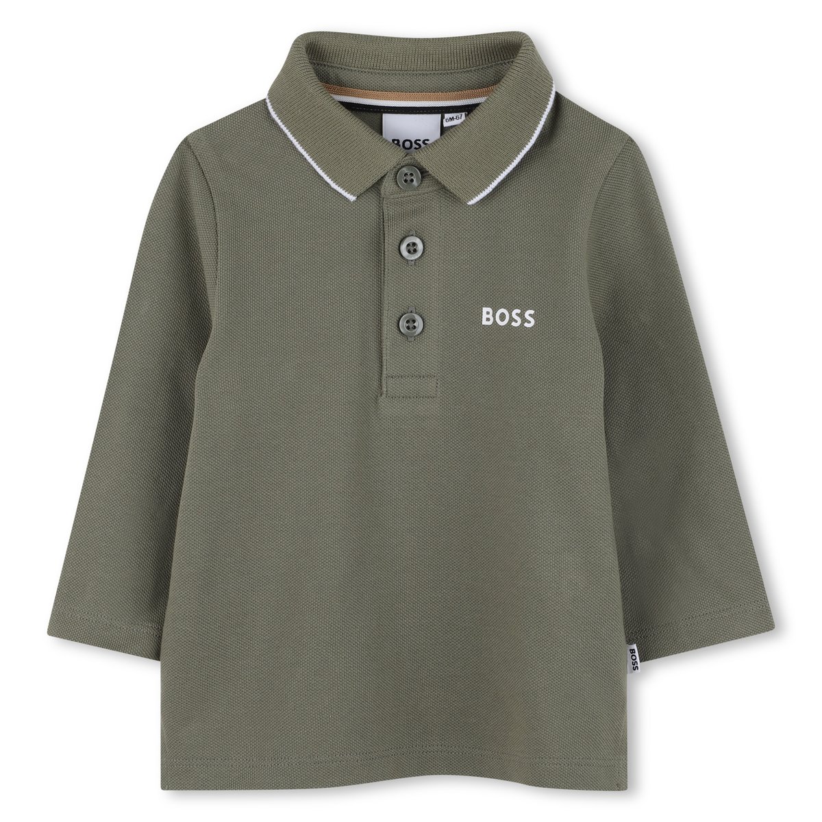 Polo à manches longues tilleul, BOSS KIDSWEAR