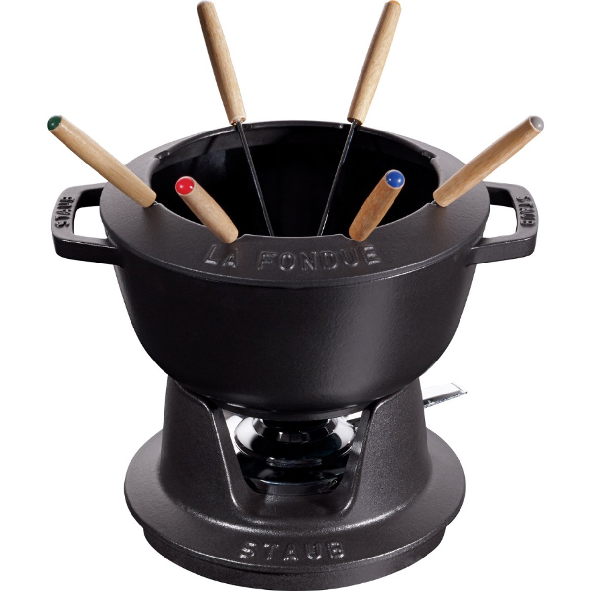 STAUB Service à fondue fonte 18 cm. induction. four. Cerise cerise, STAUB