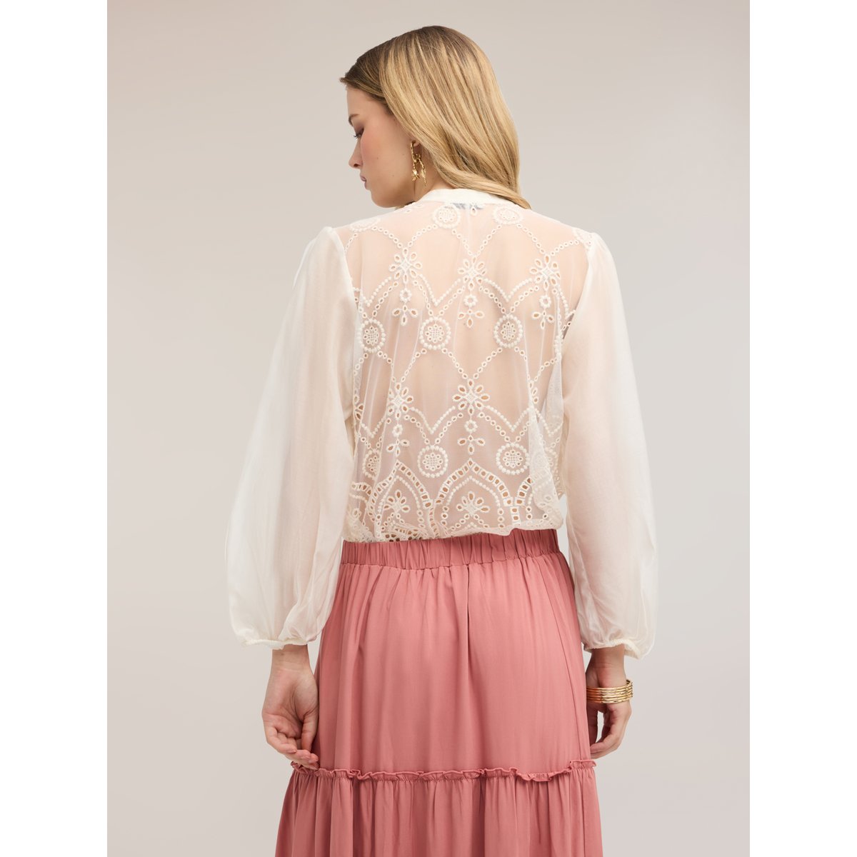 Chemise avec dentelle dans le dos blanc, MOTIVI