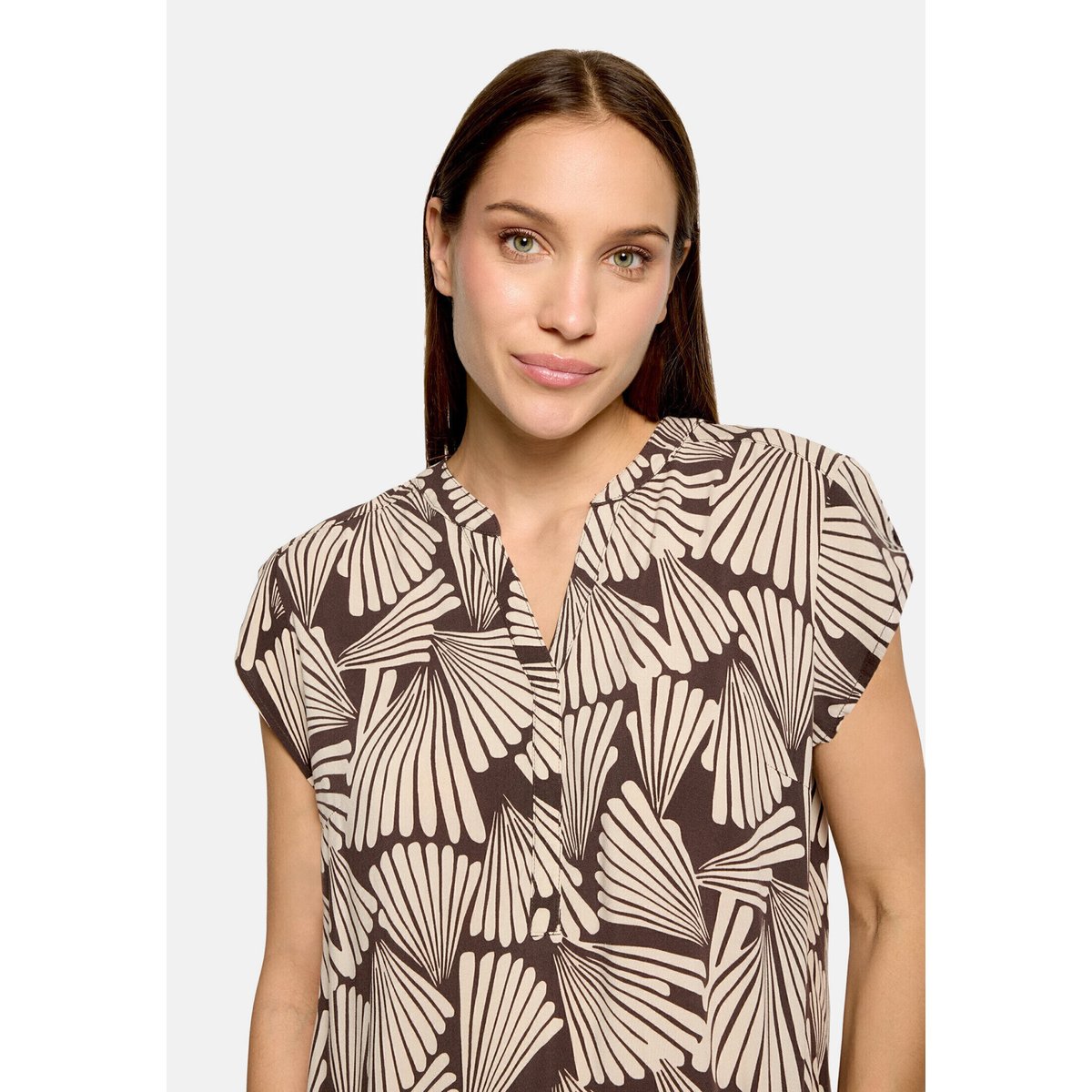 Tunique manches courtes marron/beige, BETTY BARCLAY