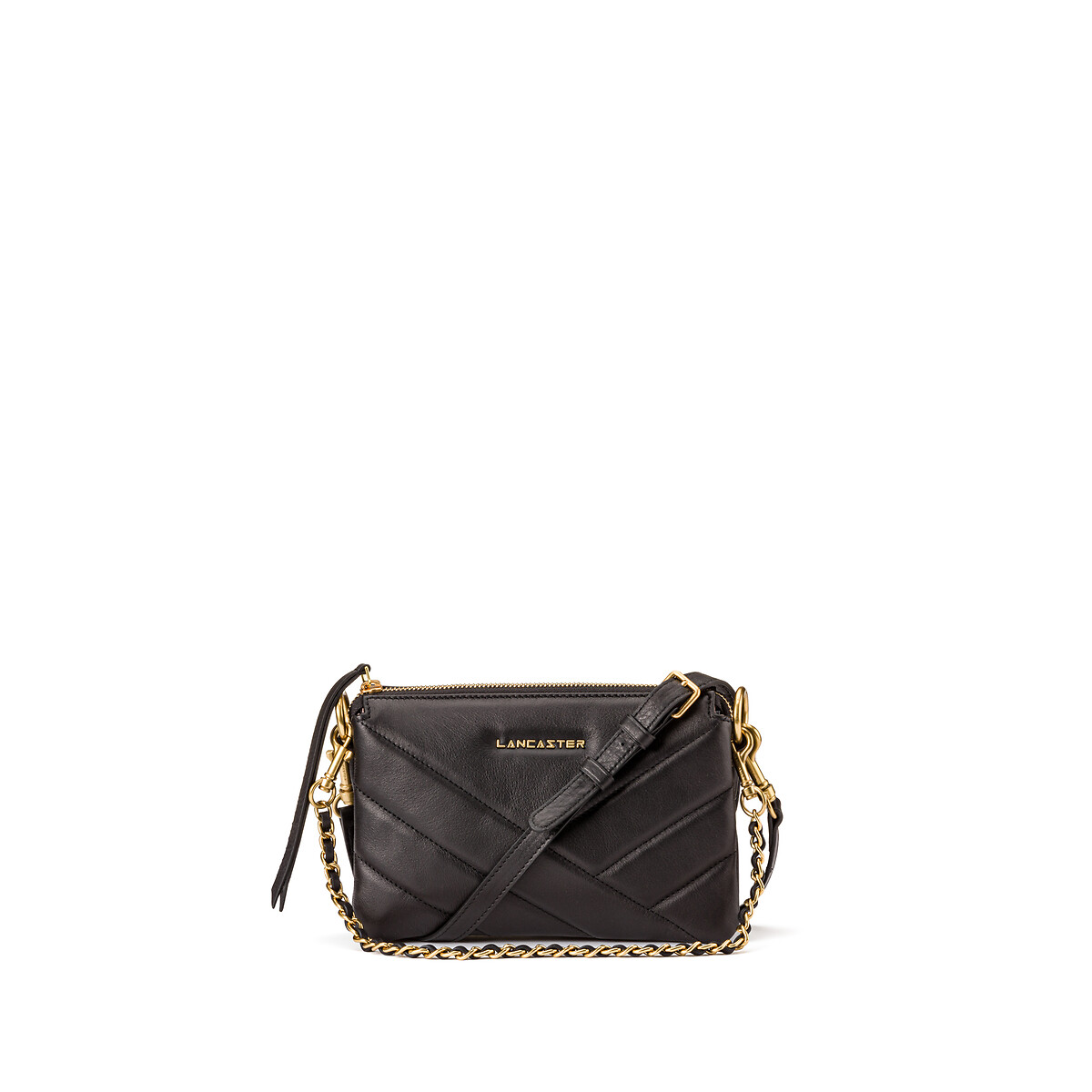 Pochette zippée S Soft matelassé noir, LANCASTER