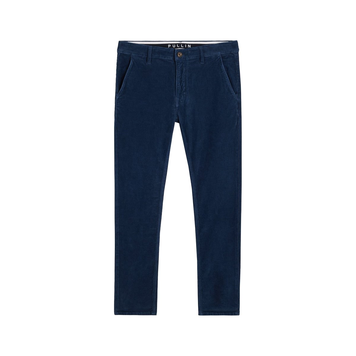 PANTALON CHINO VELOURS ROYROMA bleu foncé, PULLIN