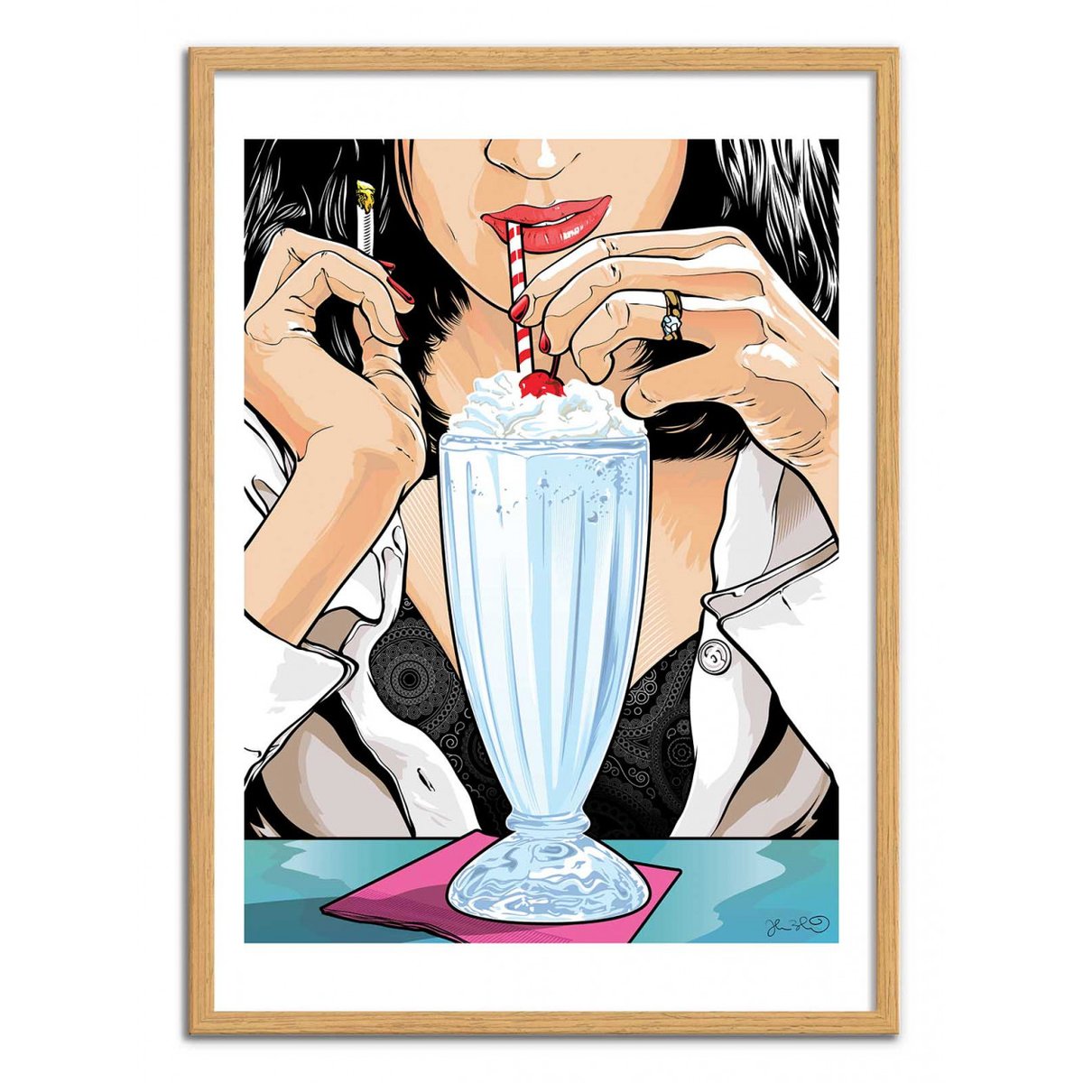Affiche d’art et cadre noir 50 x 70 cm - Mia Wallace - Joshua Budich affiche d'art, WALL EDITIONS