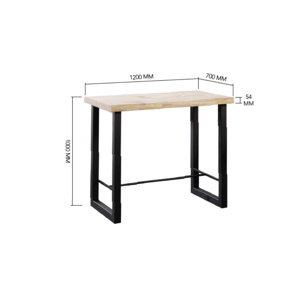 Table haute bois/acier - BODEGA marron, MATHI DESIGN
