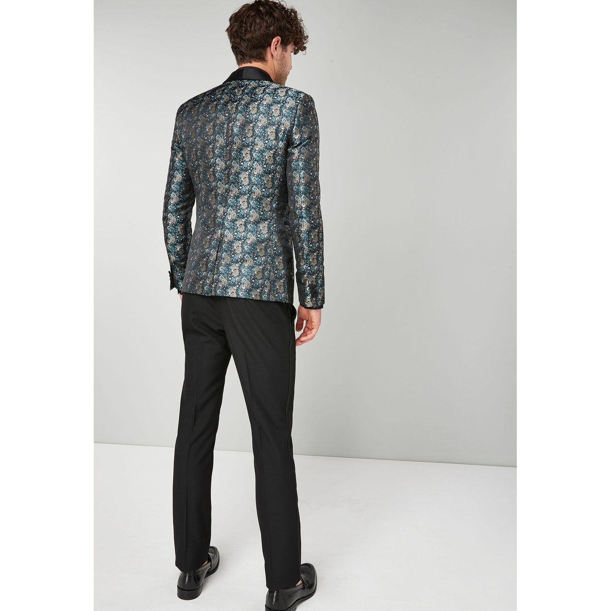 Pantalon De Smoking Slim Avec Bande Contrastée noir, NEXT
