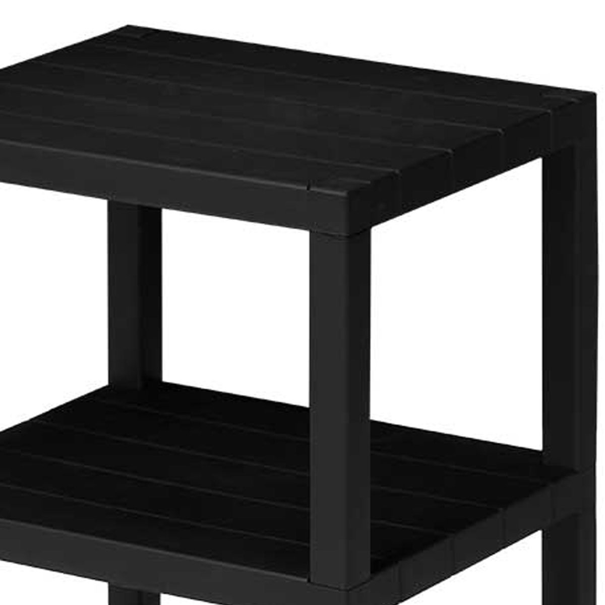 Table de chevet étagère noire 2 étages 32.5x38x46cm noir, WADIGA