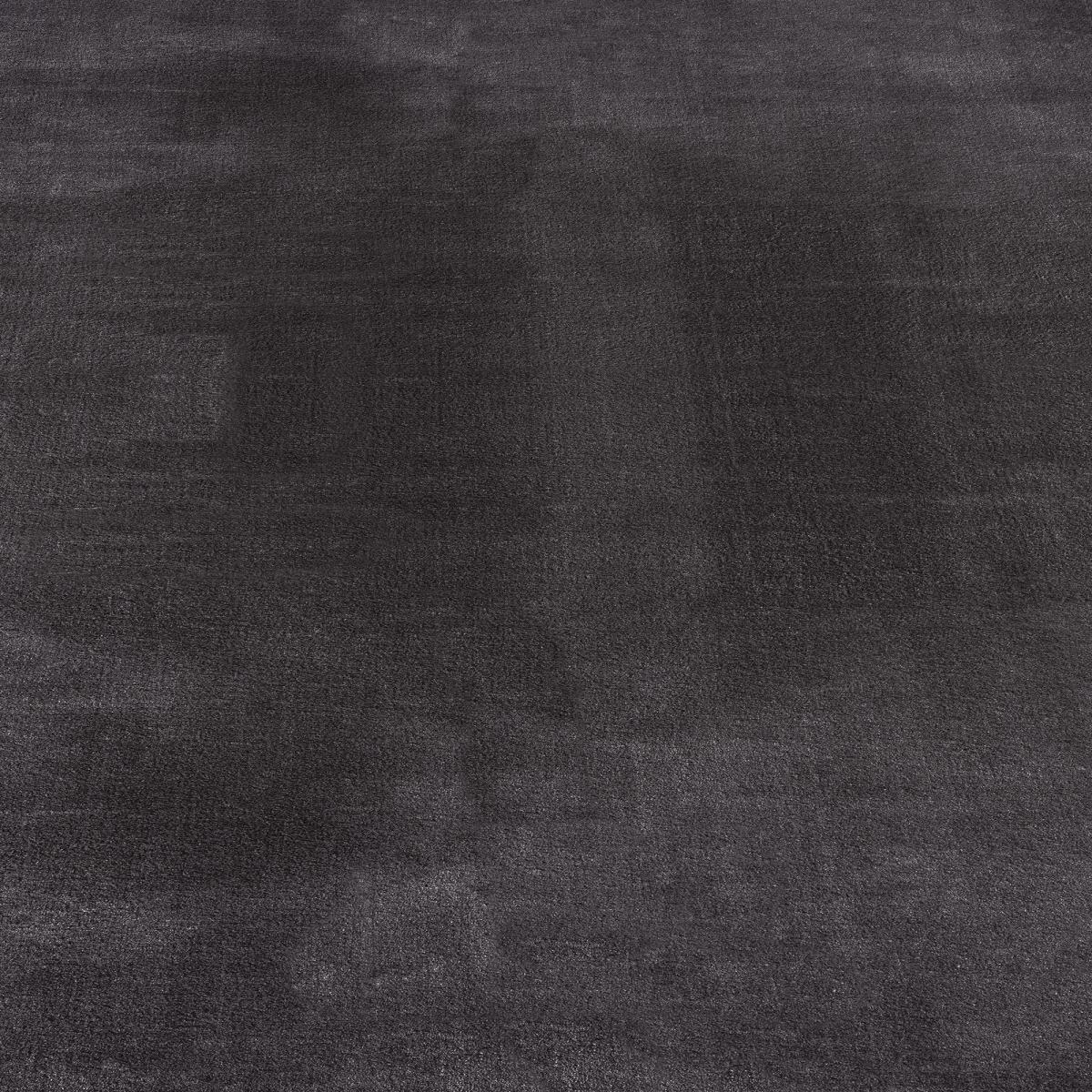 Tapis salon LYN10 LAVABLE, soft et soyeux, tapis uni à l'aspect Shaggy anthracite, UN AMOUR DE TAPIS