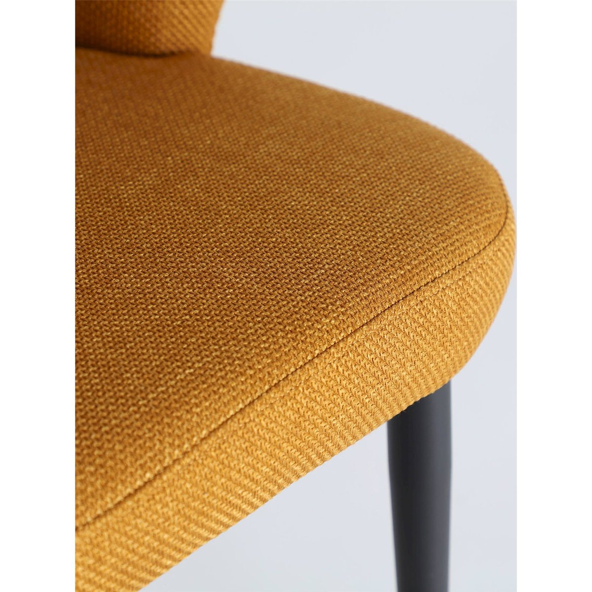 Lot de 2 chaises contemporaines design moutarde profond et noir mat, RECOLLECTION