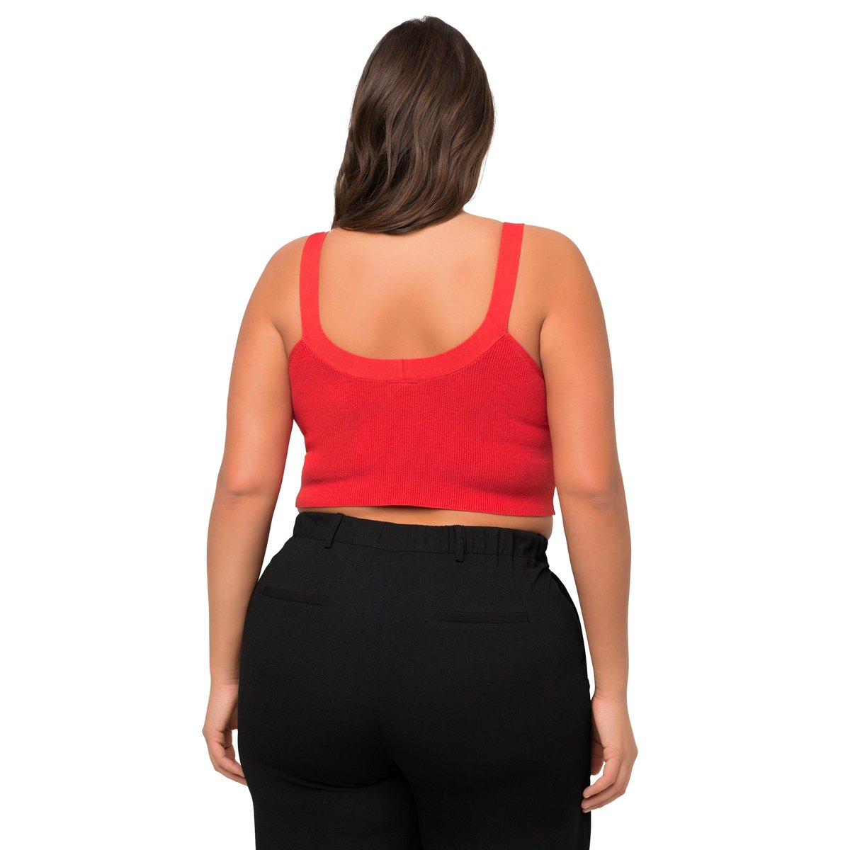 Bustier en maille côtelée, col en V poivron, ULLA POPKEN