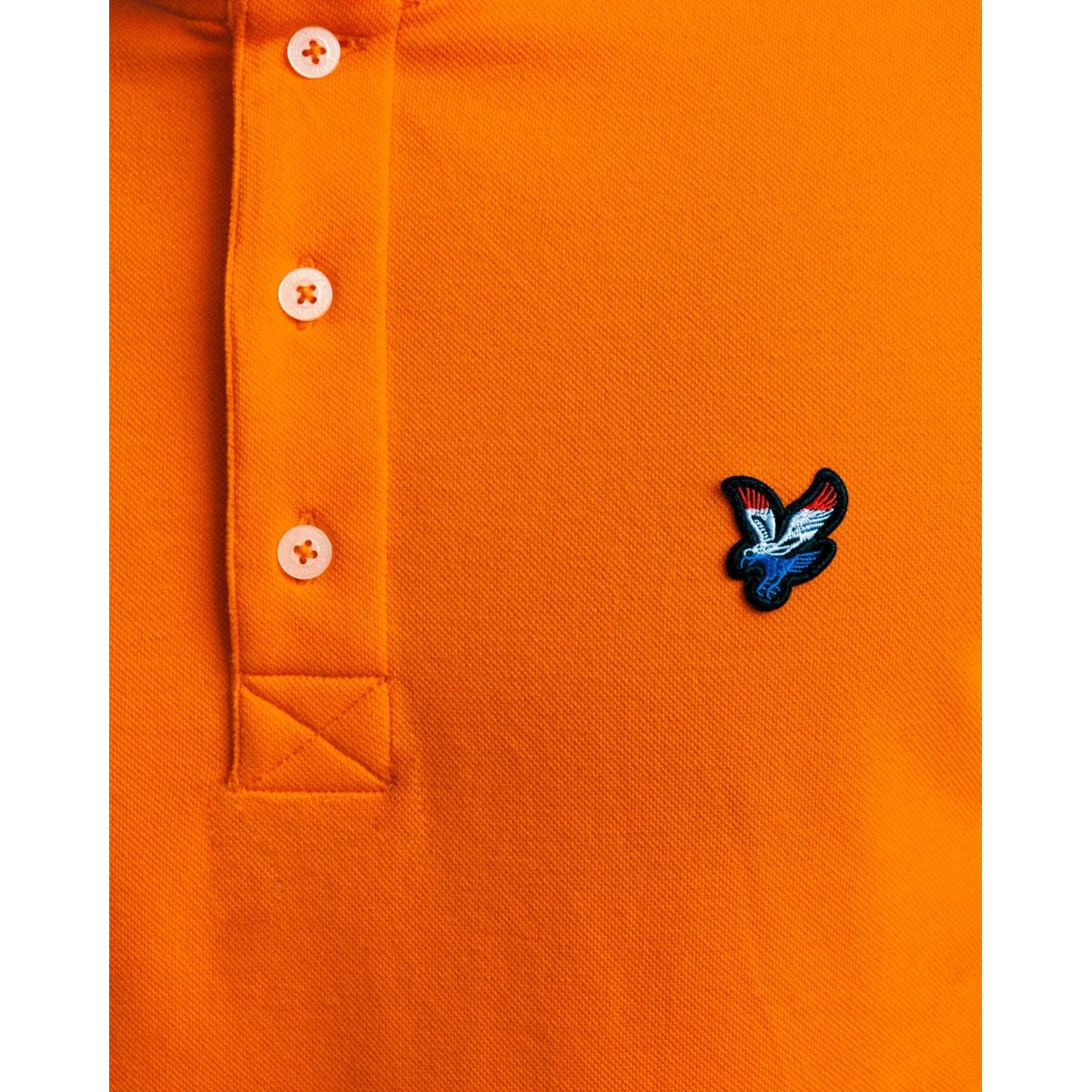 Polo à motif d'aigle néerlandais orange vif, LYLE & SCOTT