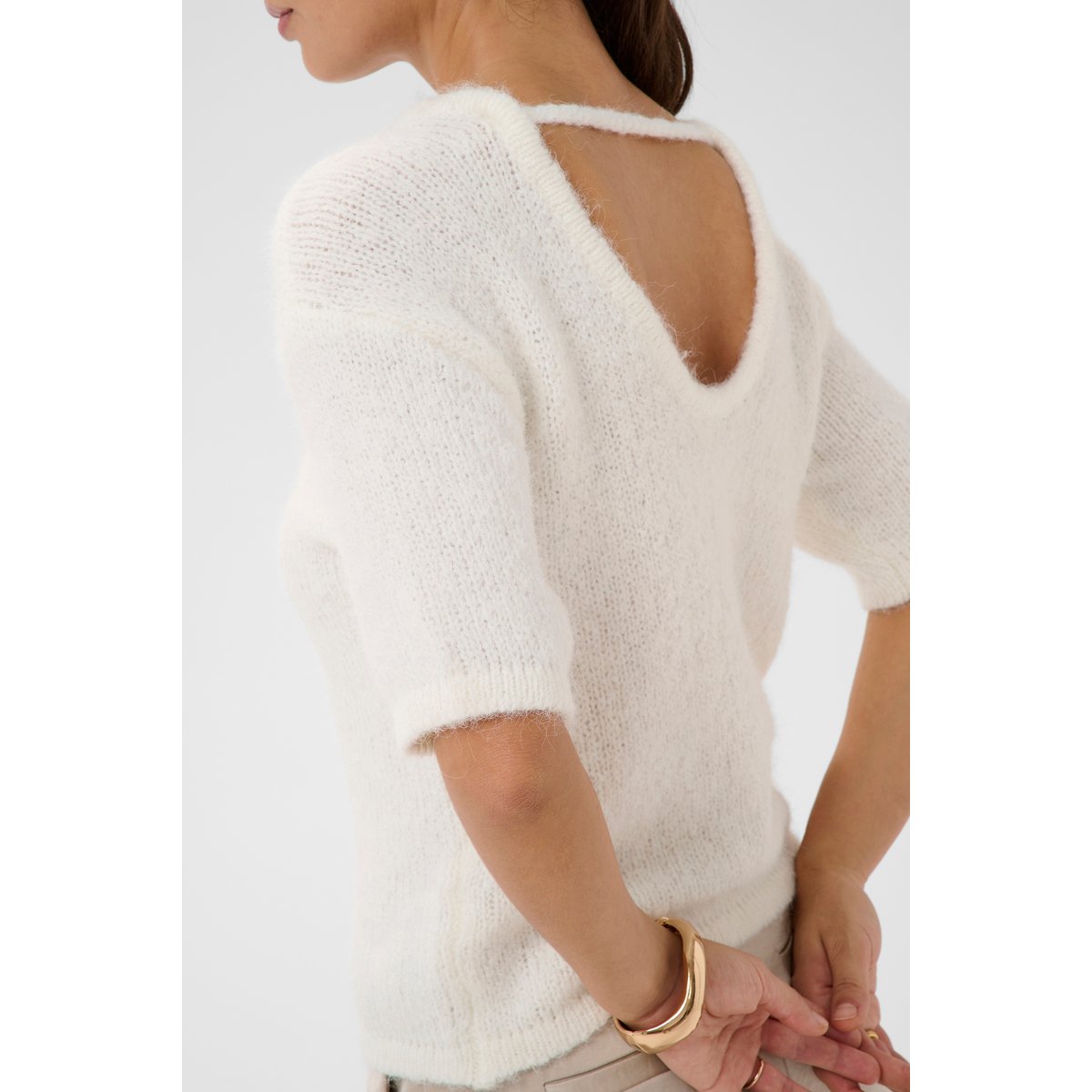 Pullover tricoté blanc, KAFFE