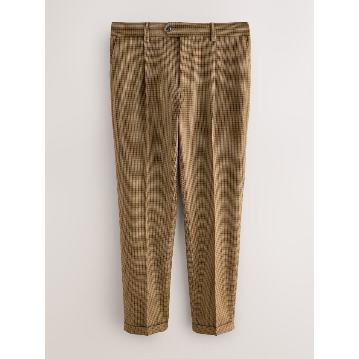 Pantalon élégant texturé dent de chiot brune, NEXT