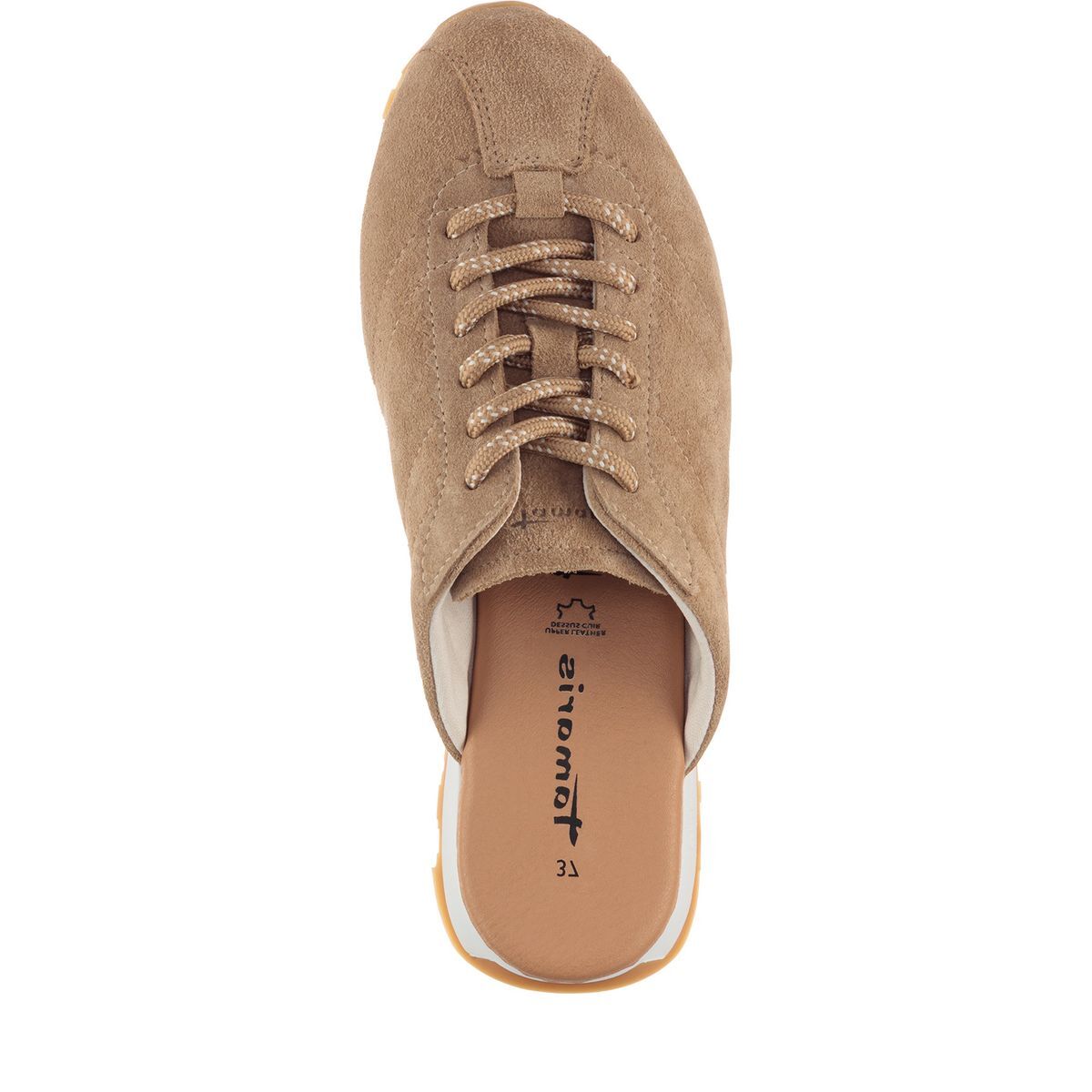 Mule en cuir marron taupe, TAMARIS