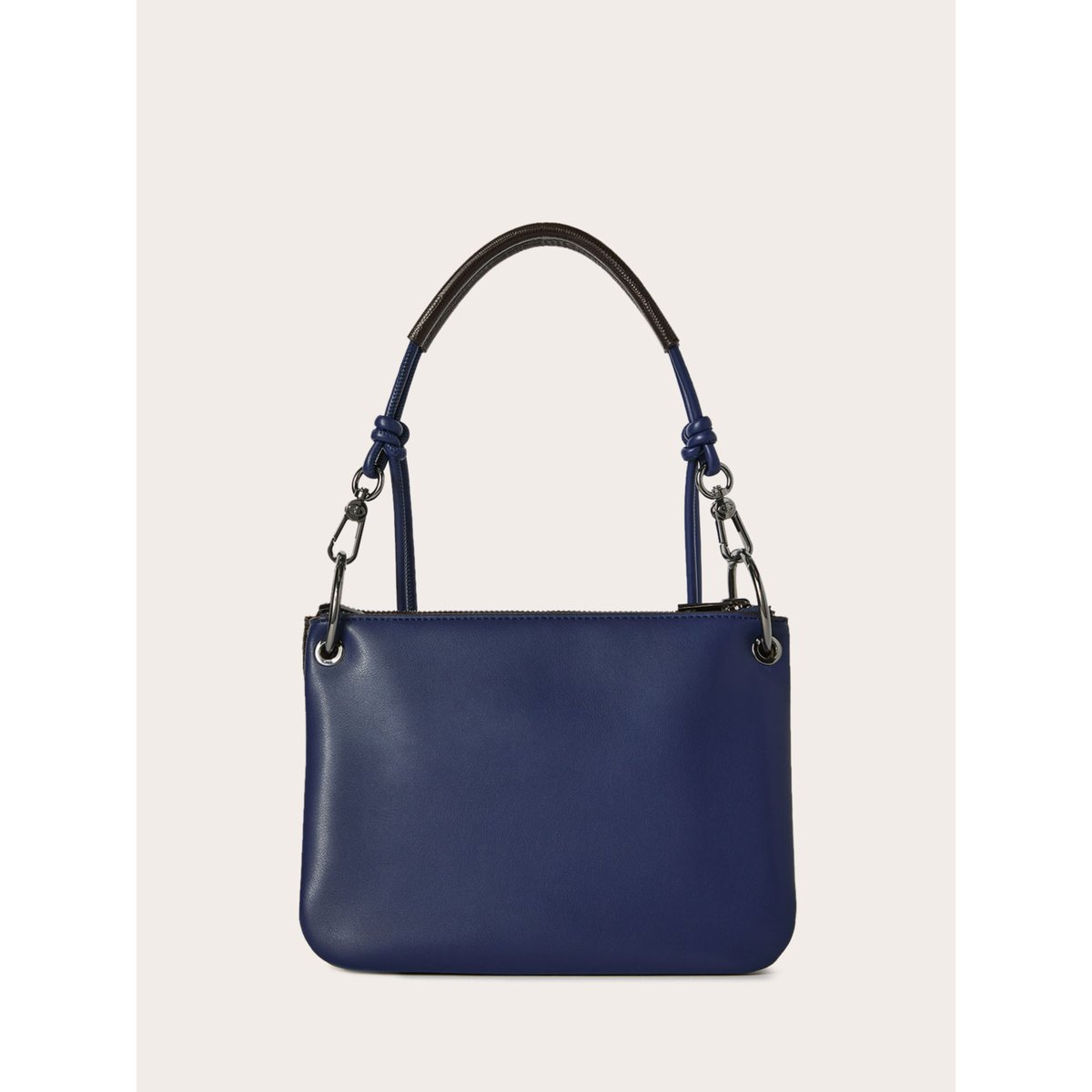 Sac jumelles en tissu enduit effet python marron, MOTIVI