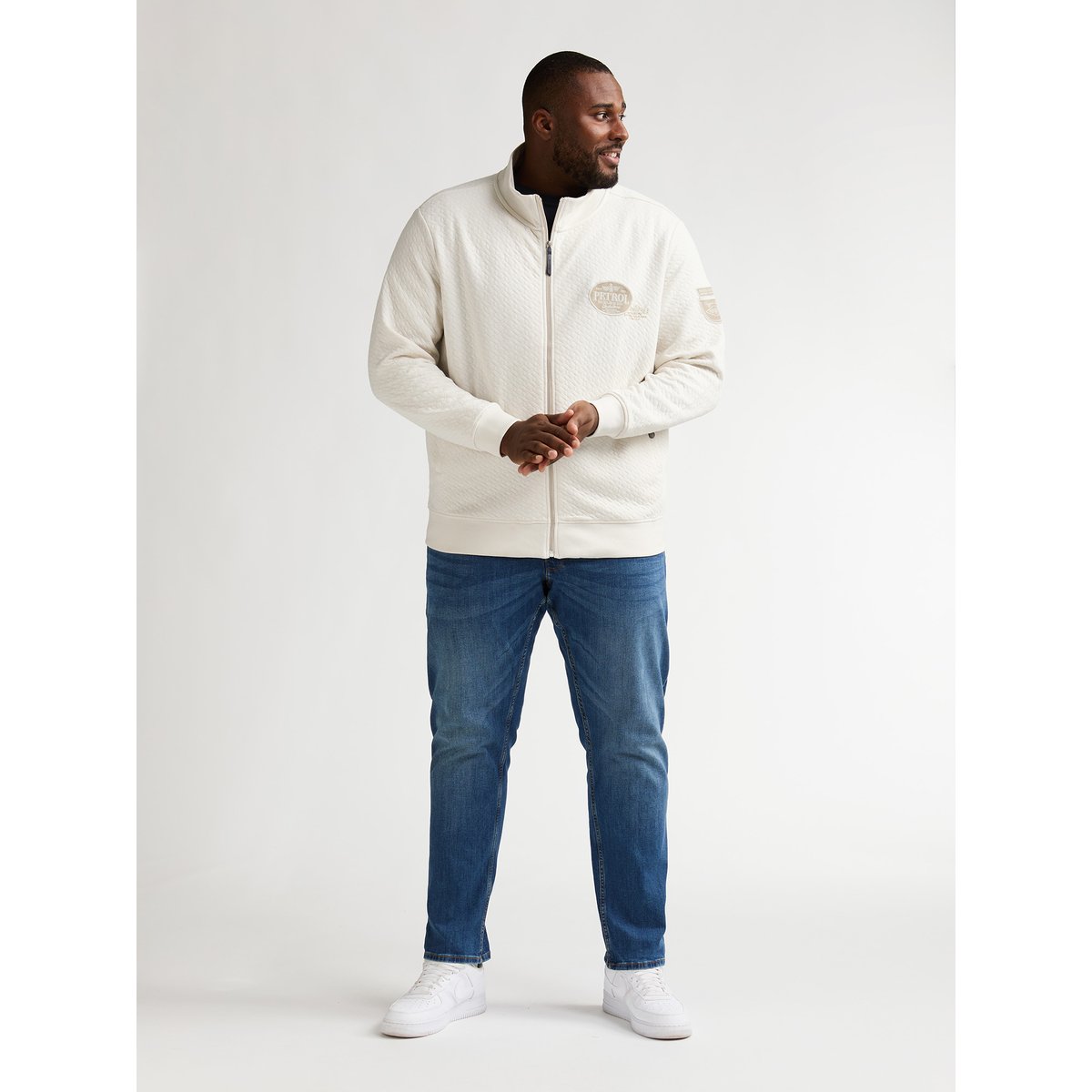 Cardigan décontracté grande taille kilómetro blanc seashell, PETROL INDUSTRIES