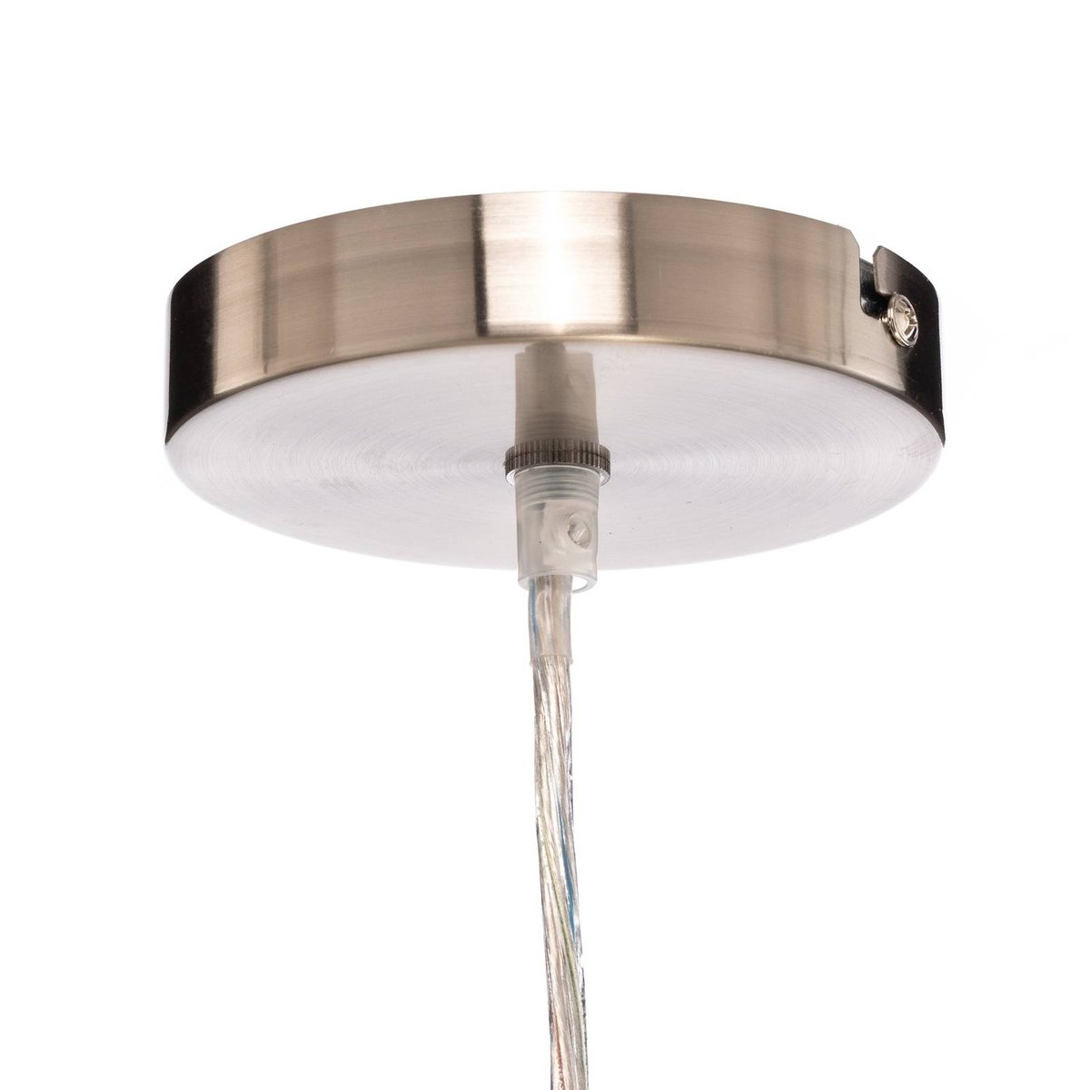Suspension en textile moderne, Sebatin blanc, nickel mat, LINDBY