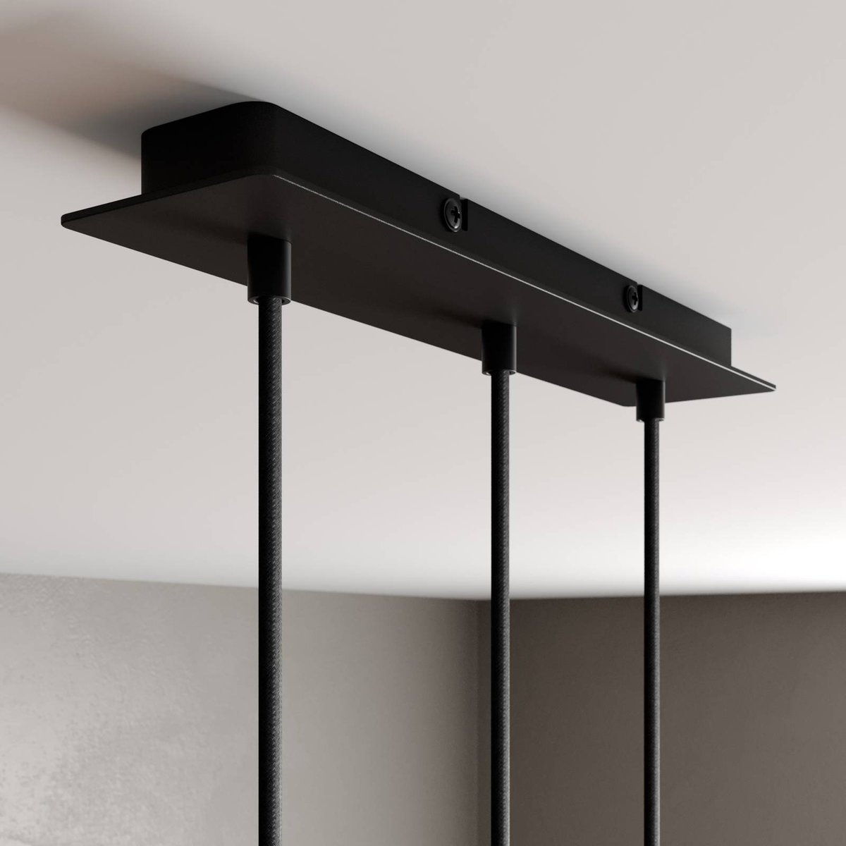Suspension en aluminium moderneLED, Franka noir (ral 9005), ARCCHIO