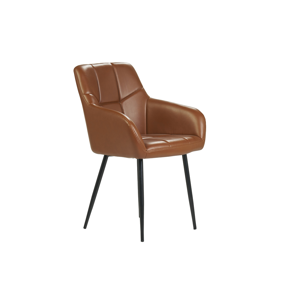 Chaises design matelassées (lot de 2) MONTERO marron, MILIBOO