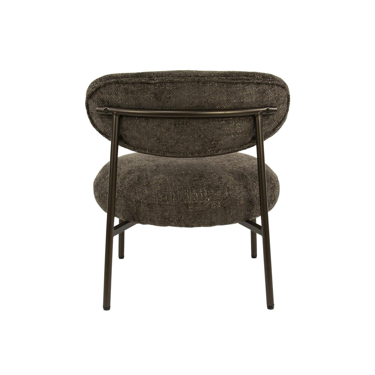 Fauteuil de salon rond en tissu CREEK brun, PIER IMPORT