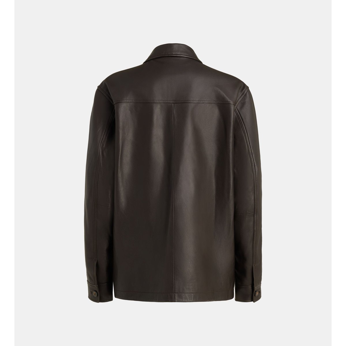 Veste droite torkuir cuir marron cafe, GALERIES LAFAYETTE