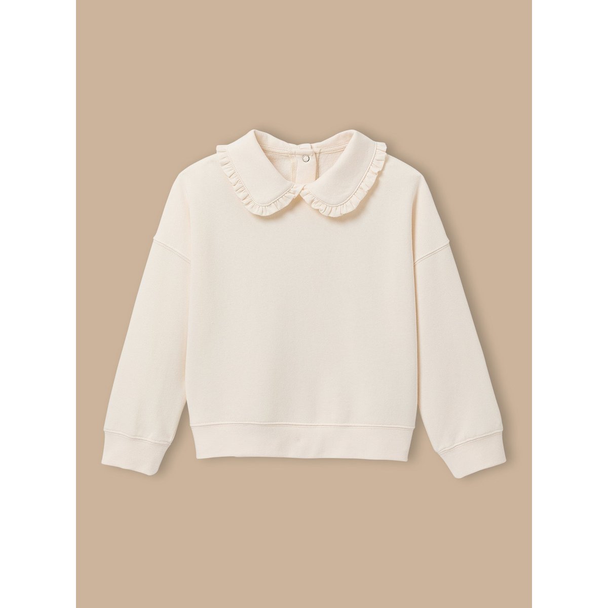 Sweat col volanté ecru, CYRILLUS