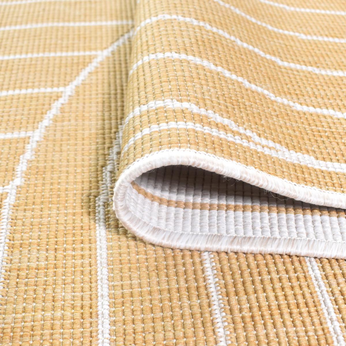 Tapis extérieur, kilim reversible LYN2 U REVERSIBLE jaune, écru, UN AMOUR DE TAPIS