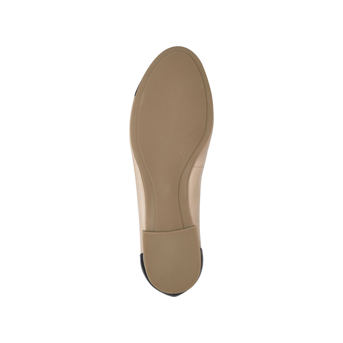 Ballerines en cuir nude/noir, TAMARIS