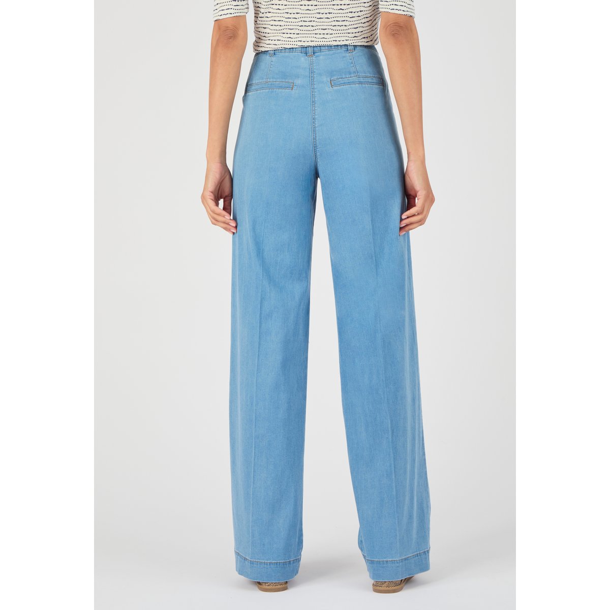 Pantalon mélange Lyocell Tencel(TM) bleu denim pastel, DAMART