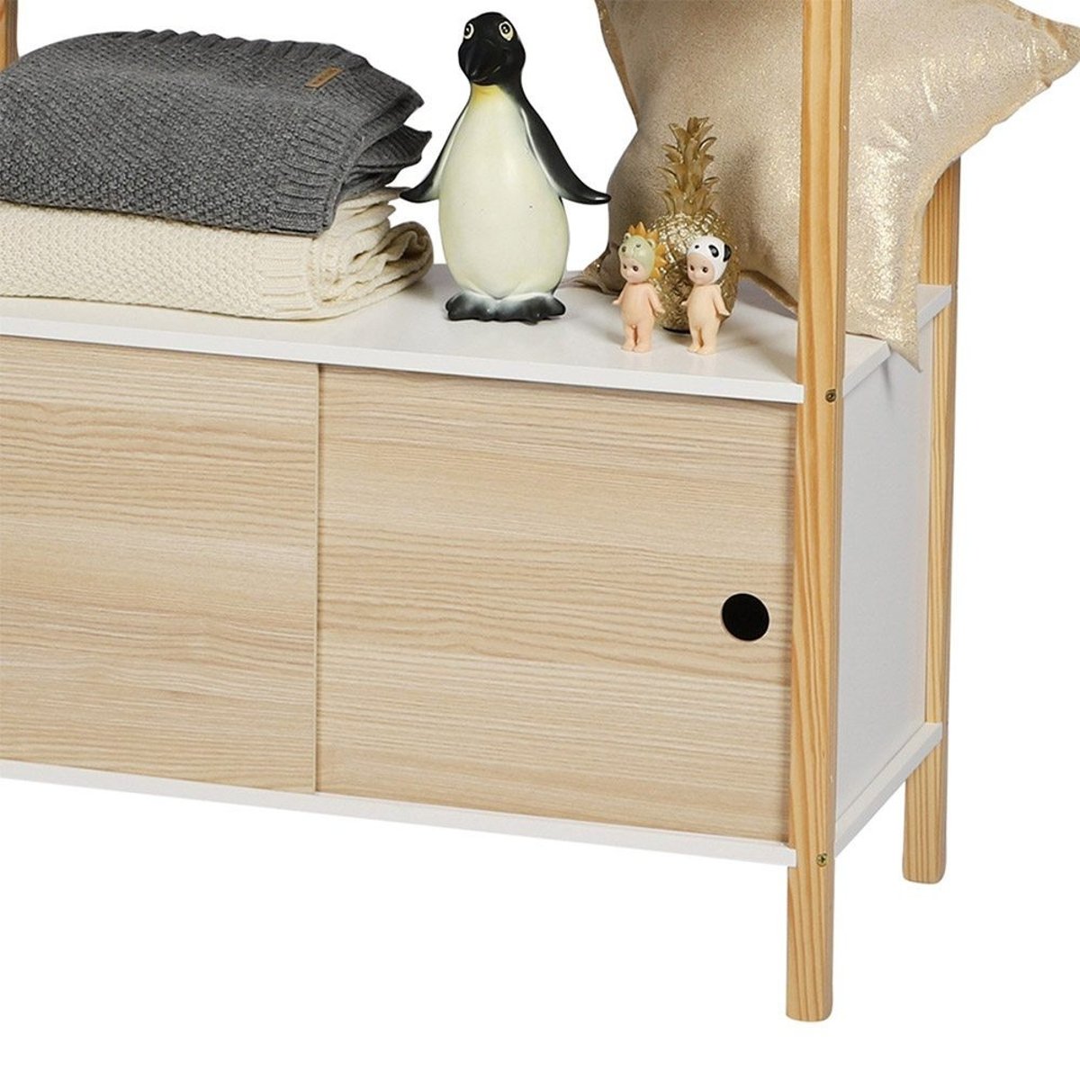 Armoire Enfant 2 Portes 2 étagères Dream beige, DECORATIE