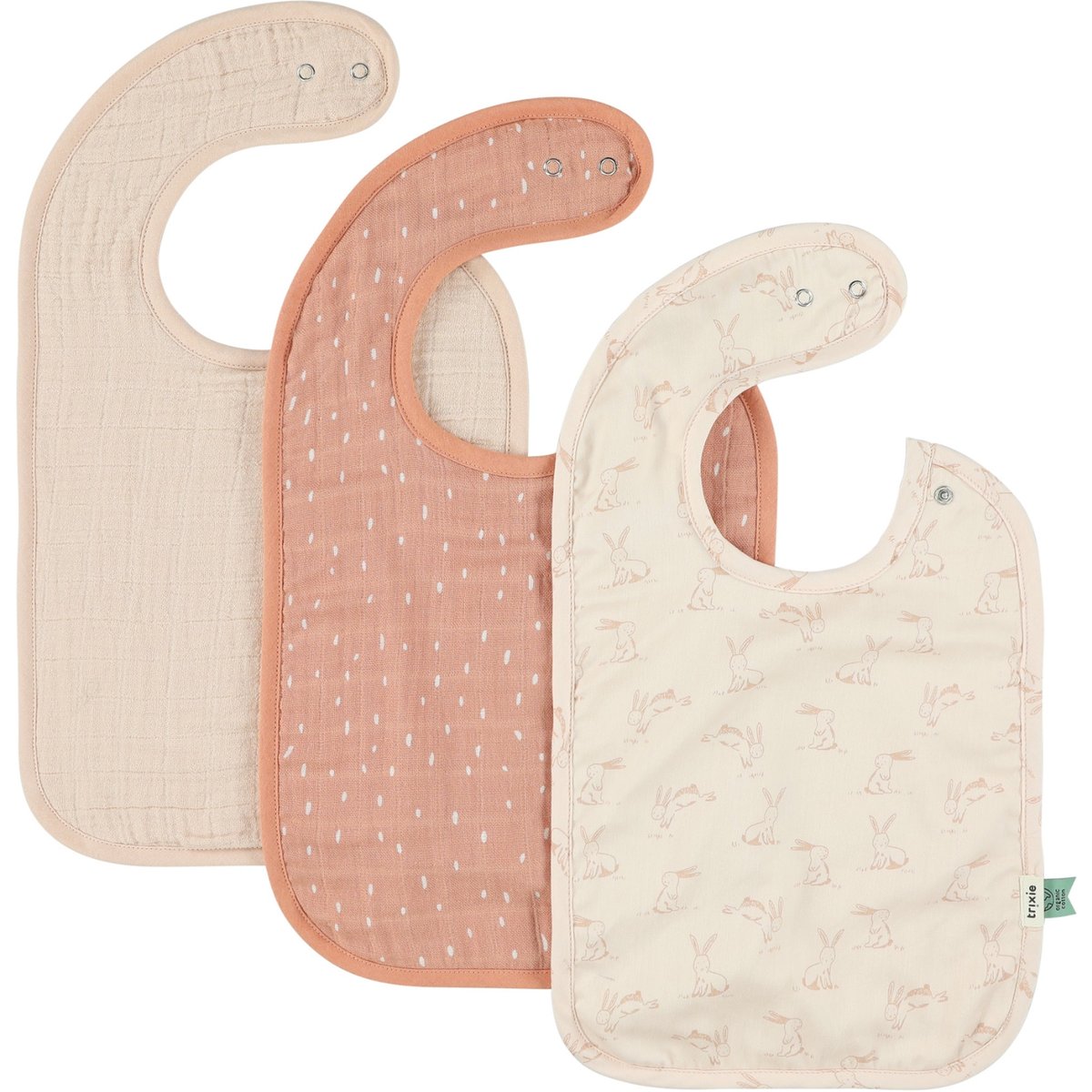 Lot de 3 bavoirs rose, écru, TRIXIE