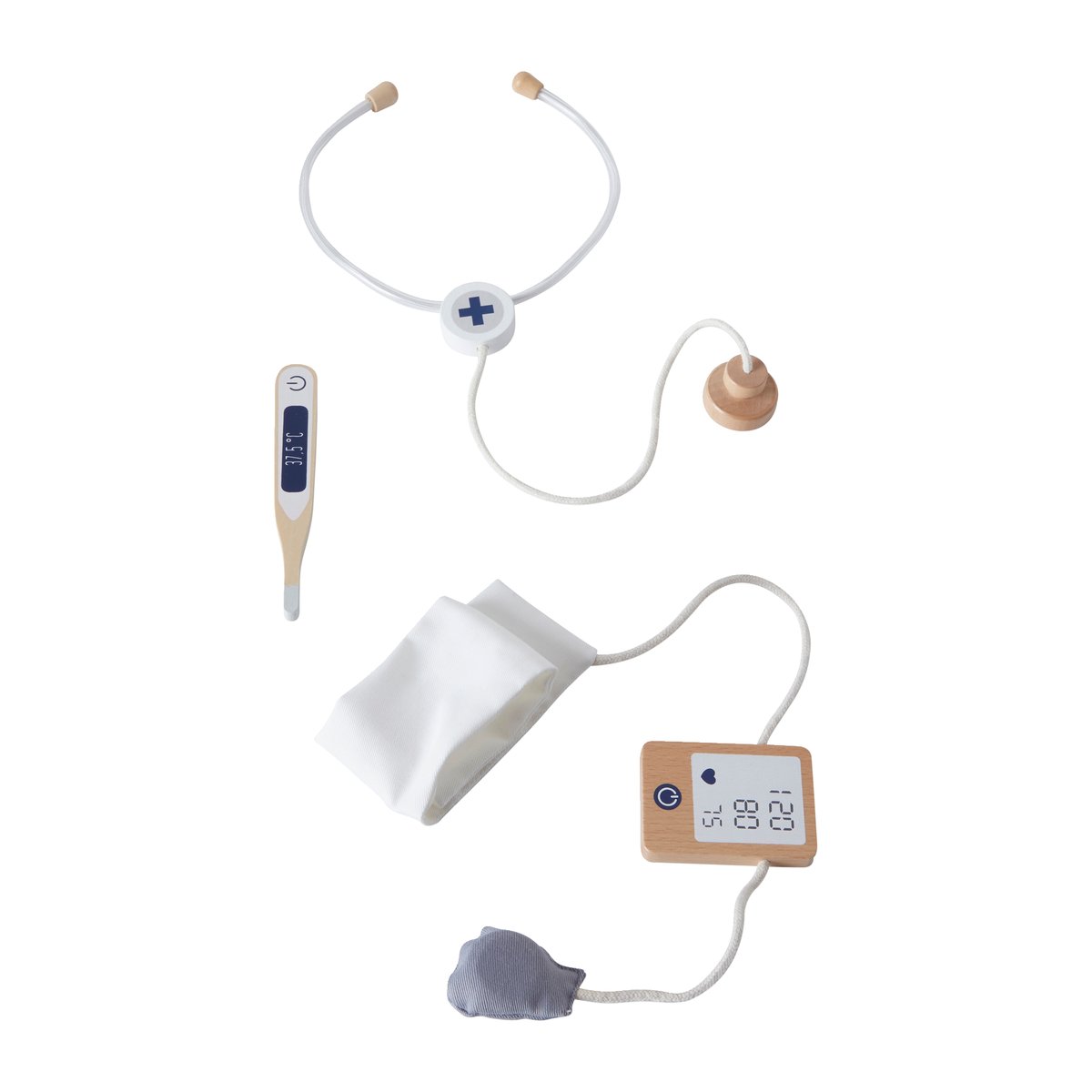 Set docteur pour poupon en bois blanc, VERTBAUDET