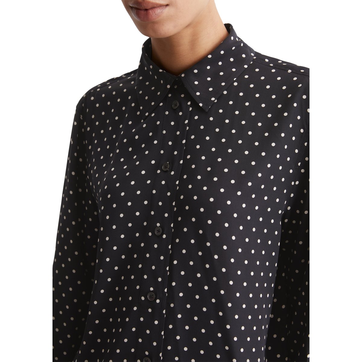 Blouse longue regular en LENZING™ ECOVERO™ noir, MARC O'POLO