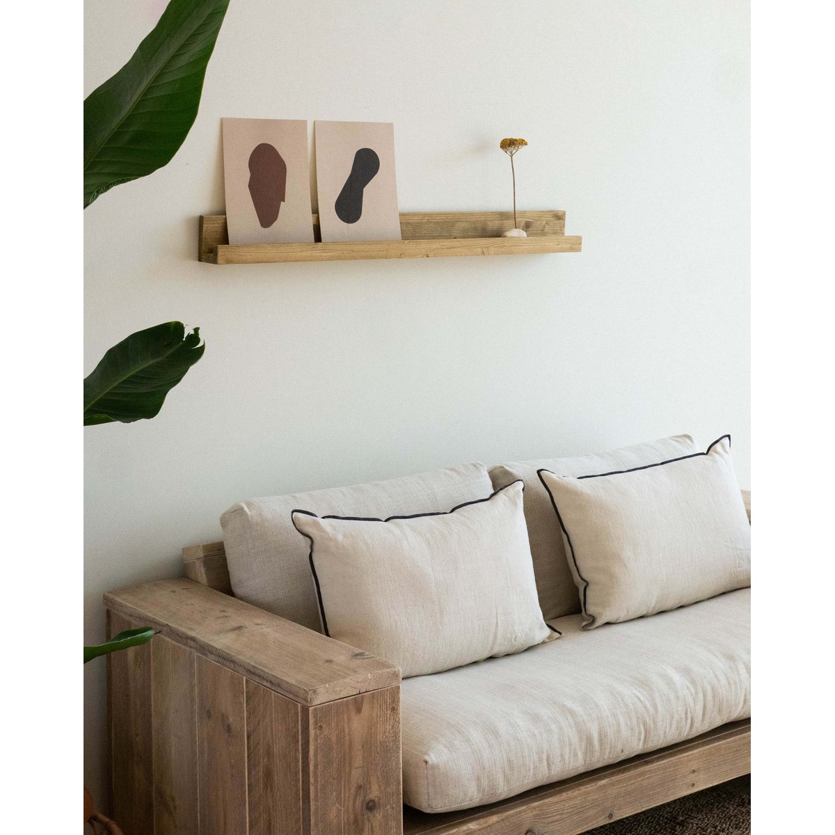 Étagère murale en bois naturel 100 cm - JAHA olivier, HANNUN