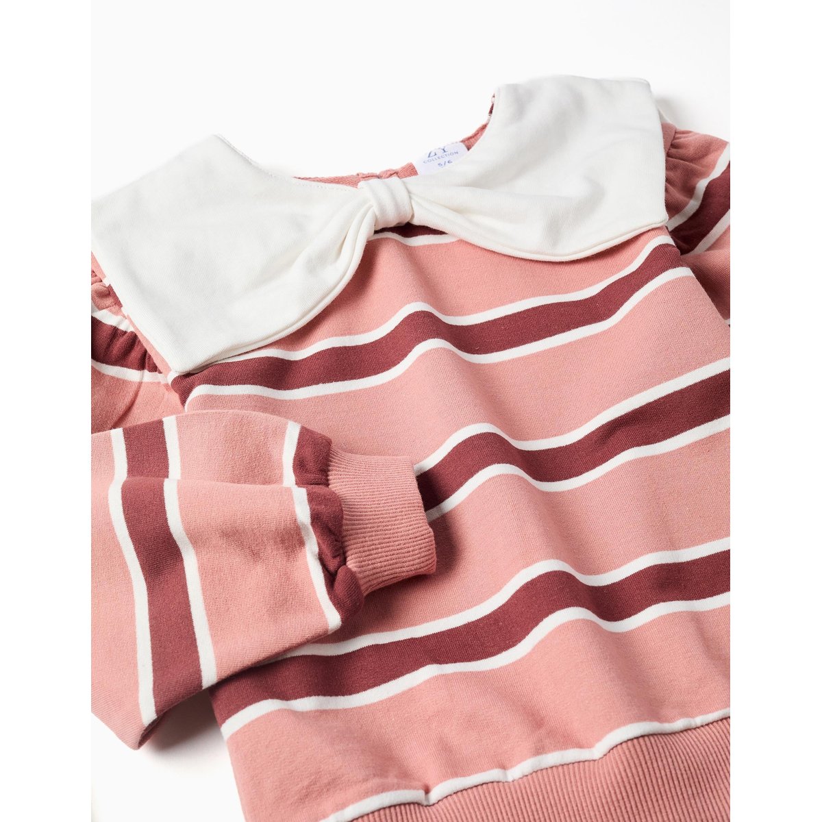 Sweat à rayures avec col en forme de nœud rose, ZIPPY