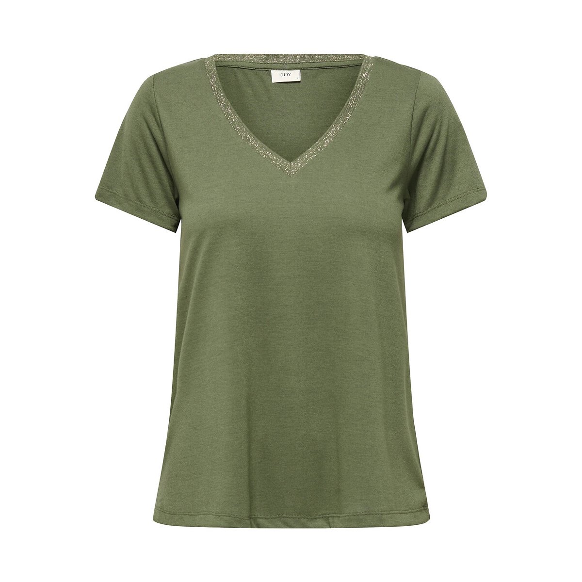 T-shirt maniche corte, profilo dorato verde, JDY