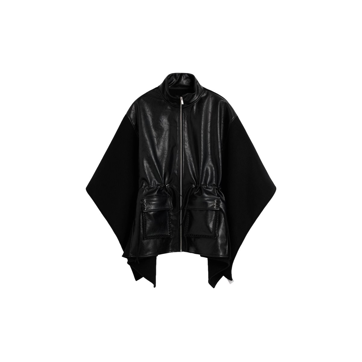 Poncho effet cuir noir, DESIGUAL