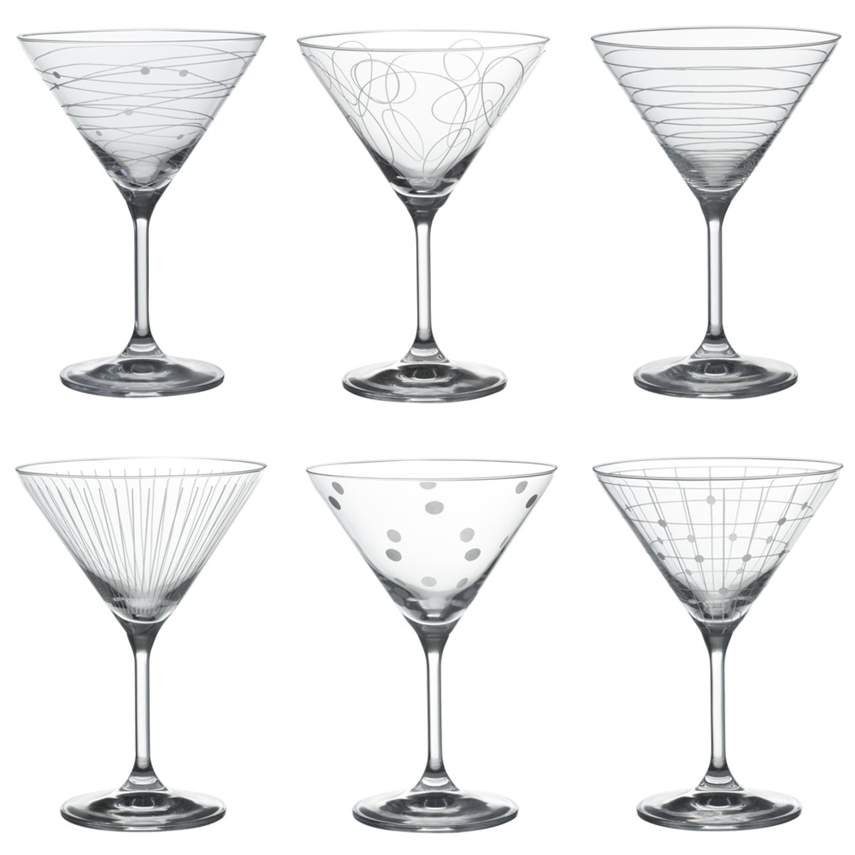 Coffret de 6 verres à cocktail Graphik 35 cl transparent / cristal, TABLE PASSION