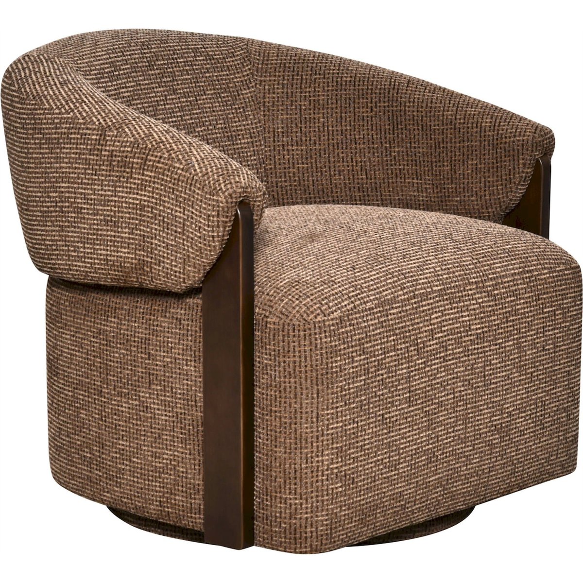 Fauteuil lounge pivotant tissu blockweave marron blockweave, RECOLLECTION