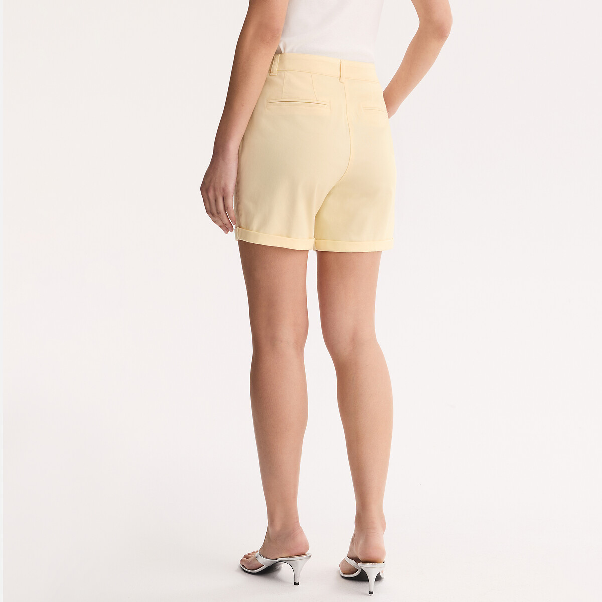 Short chino, coton stretch jaune, ANNE WEYBURN