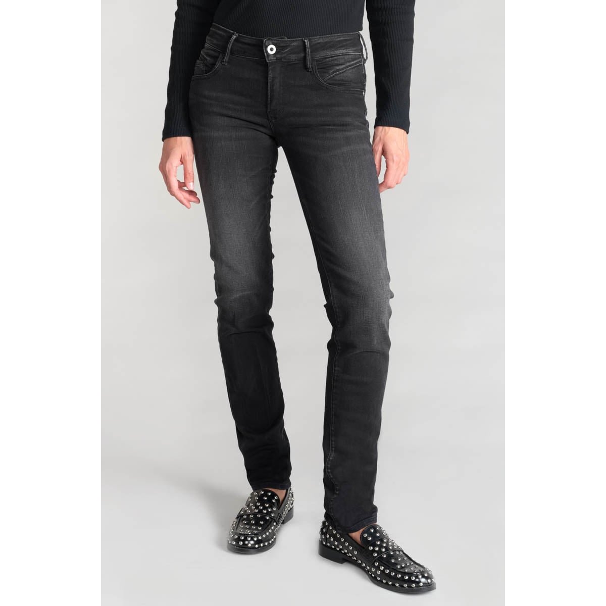 Jean regular, droit black / black, LE TEMPS DES CERISES