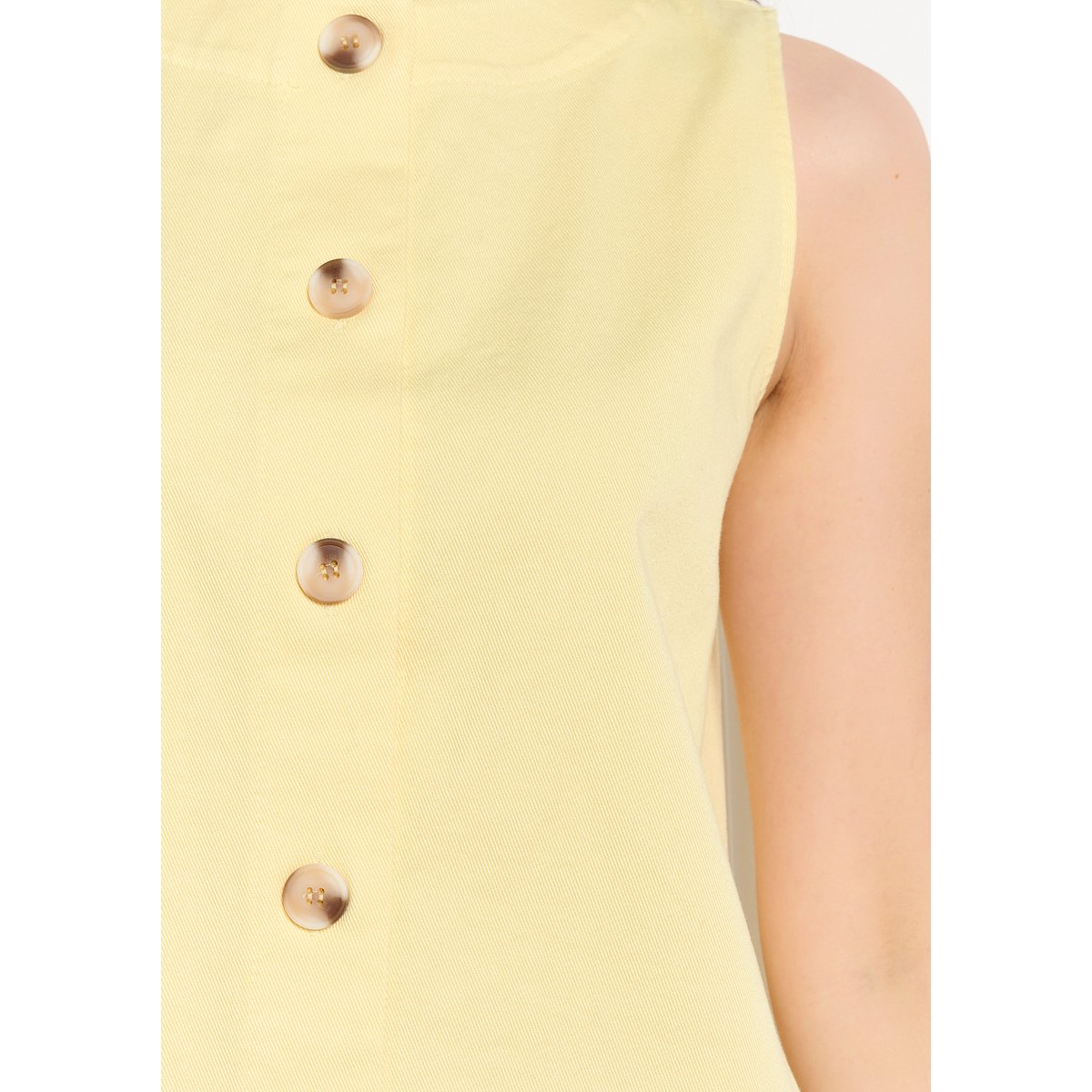 Robe boxy en twill jaune pastel, LOLALIZA