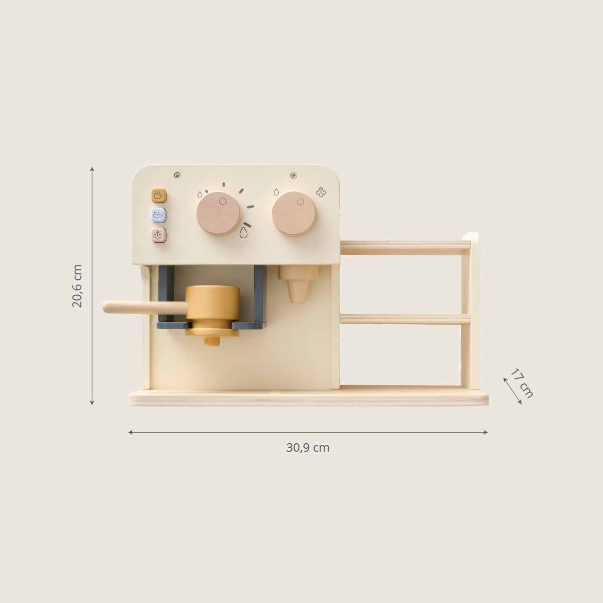 Machine à café 17 éléments NOYER beige, PETITE AMELIE