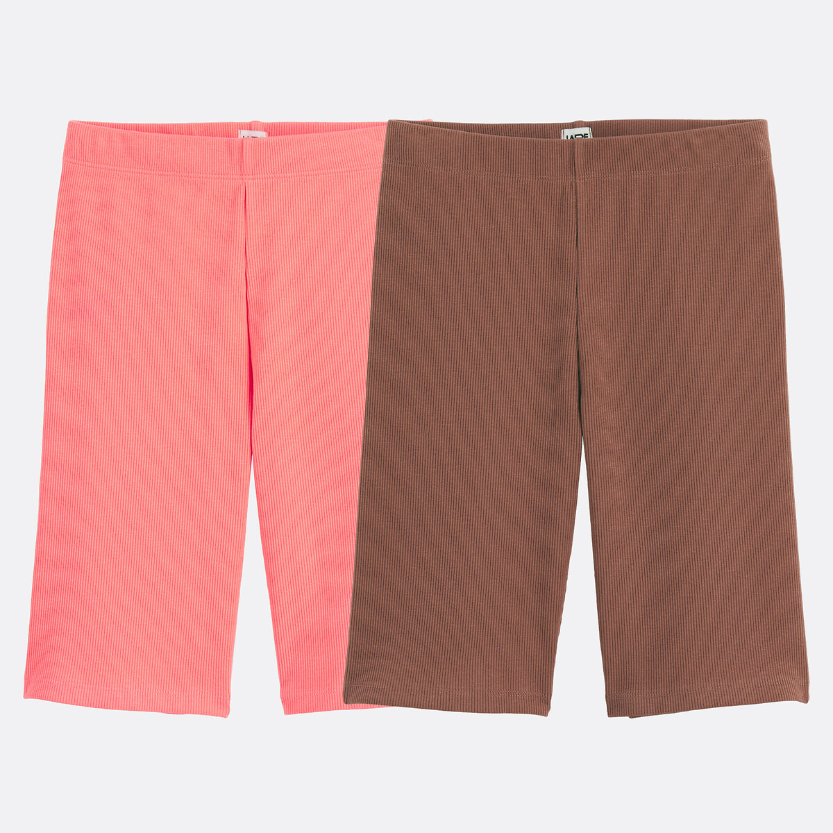 Pack of 2 Cycling Shorts pink + brown, LA REDOUTE COLLECTIONS