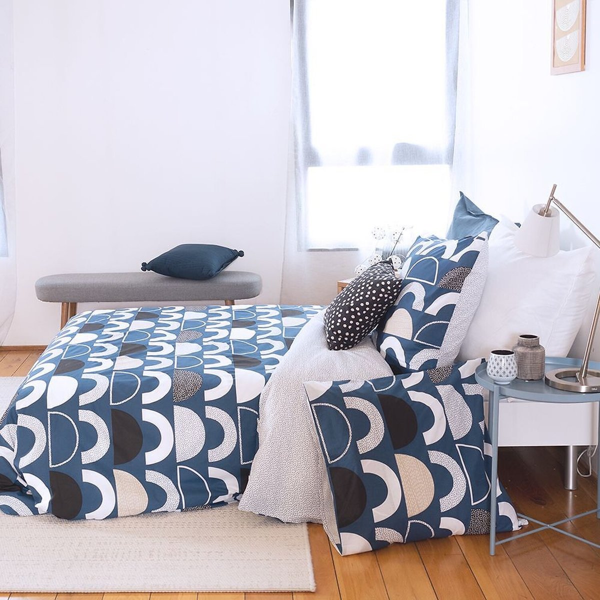 Parure housse de couette coton, Berlioz bleu, C DESIGN HOME TEXTILE