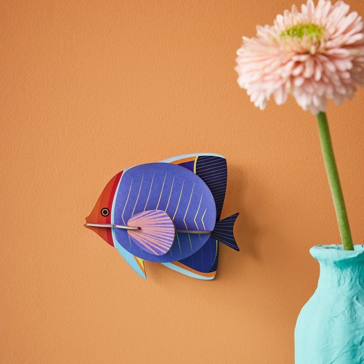 Décoration murale carton Poisson-papillon bleu, STUDIO ROOF