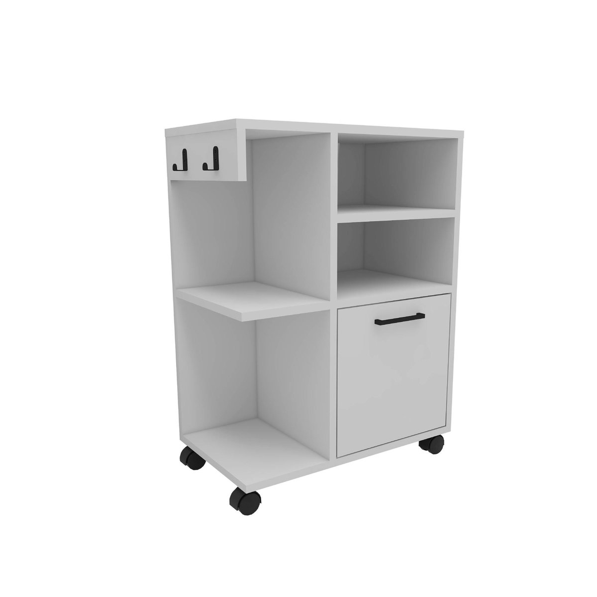 Meuble de rangement sur roulettes MARFA blanc, PIER IMPORT