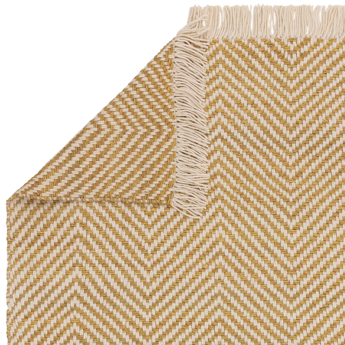 Hand Woven Boho Style Jute Mix Rug ochre, ÉDITÉ