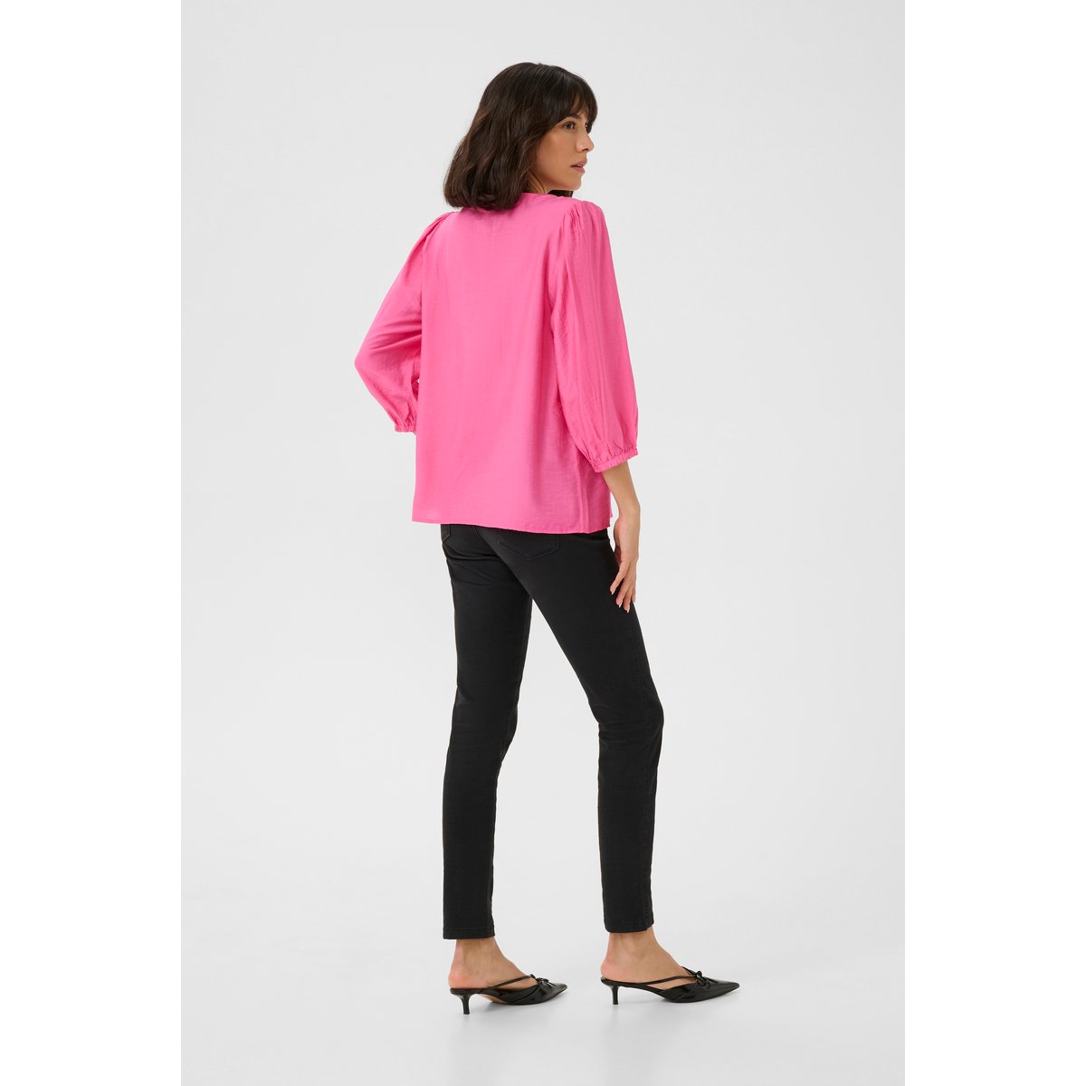 Blouse with long sleeve rose azelea pink cc, KAFFE