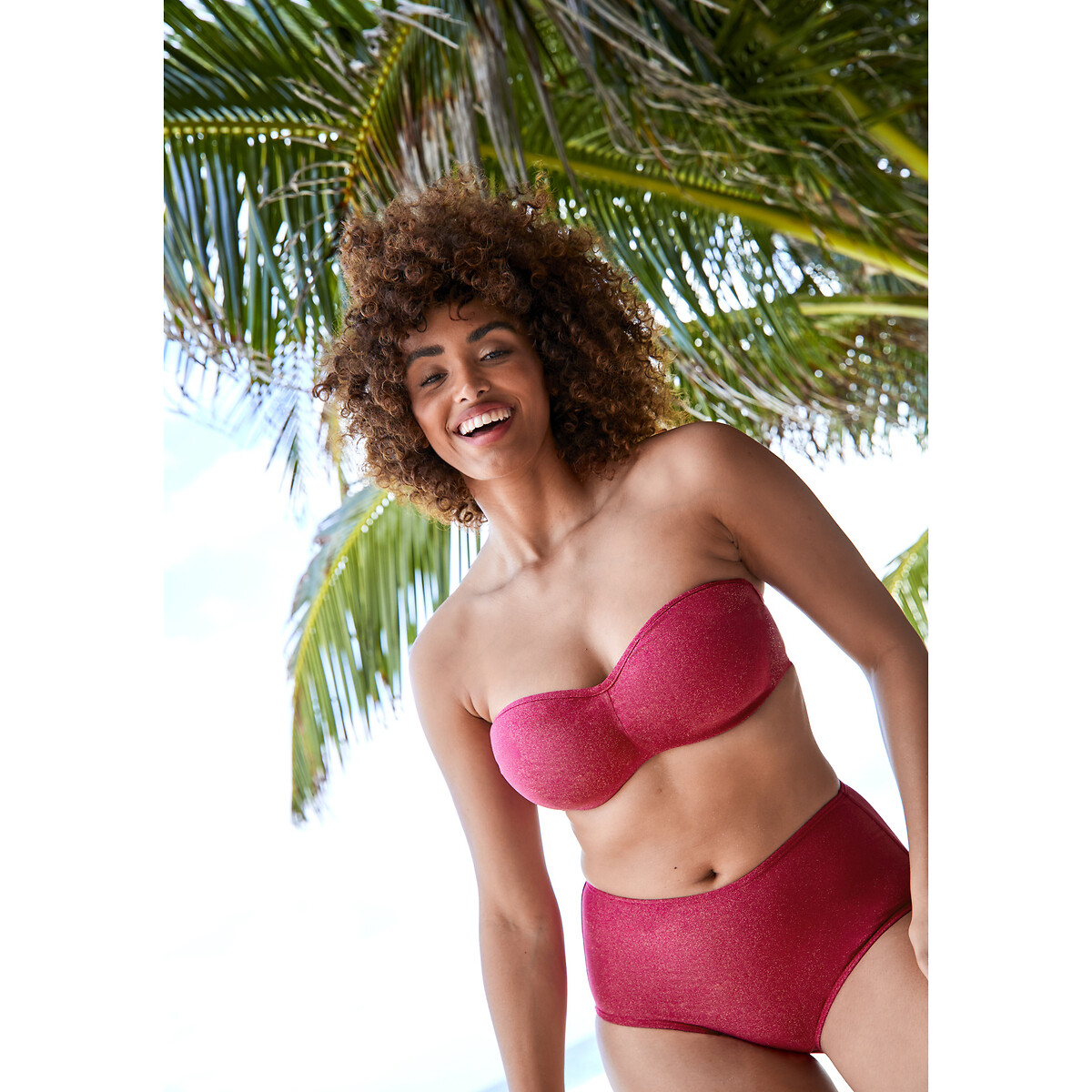 Reflet Bandeau Bikini Top pink, SANS COMPLEXE
