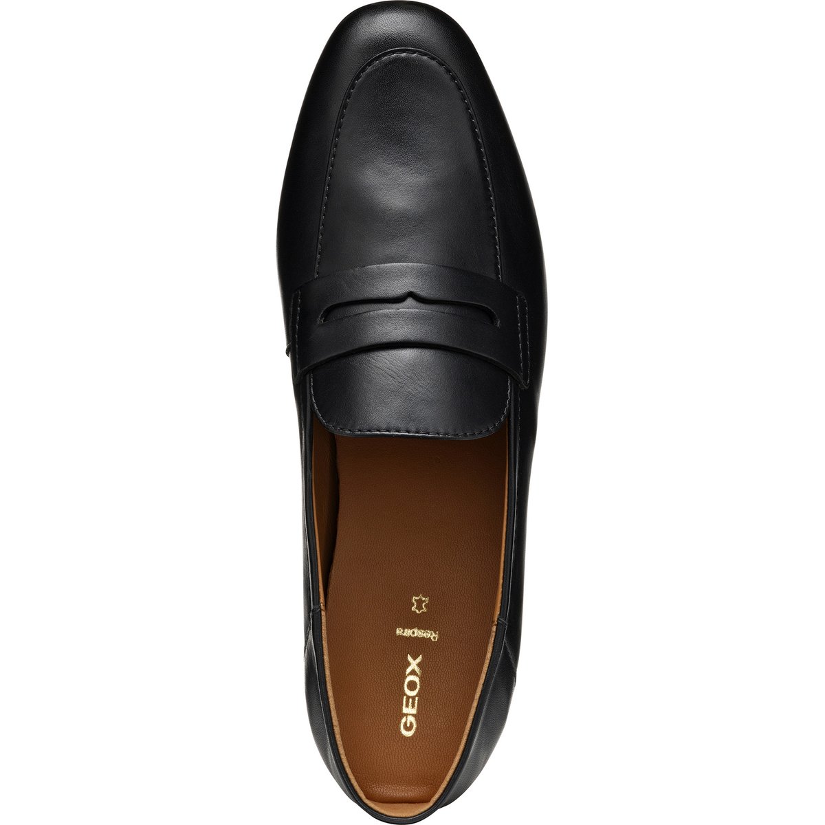 Mocassins en cuir Mantinea noir, GEOX